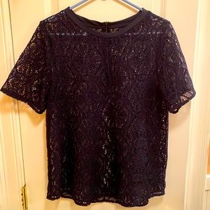 Banana Republic Navy Blue lace blouse